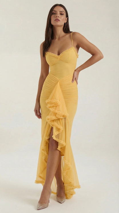 Phoebe Sleeveless Maxi Dress in Yellow