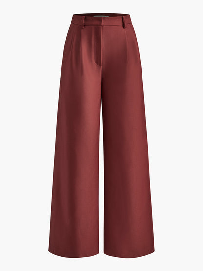 Phoenix Pleated Wide Trousers in White