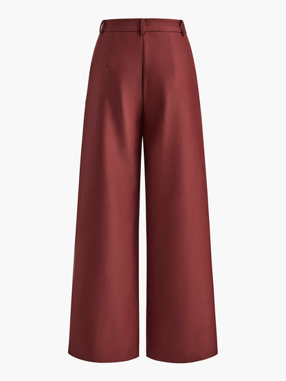 Phoenix Pleated Wide Trousers in White
