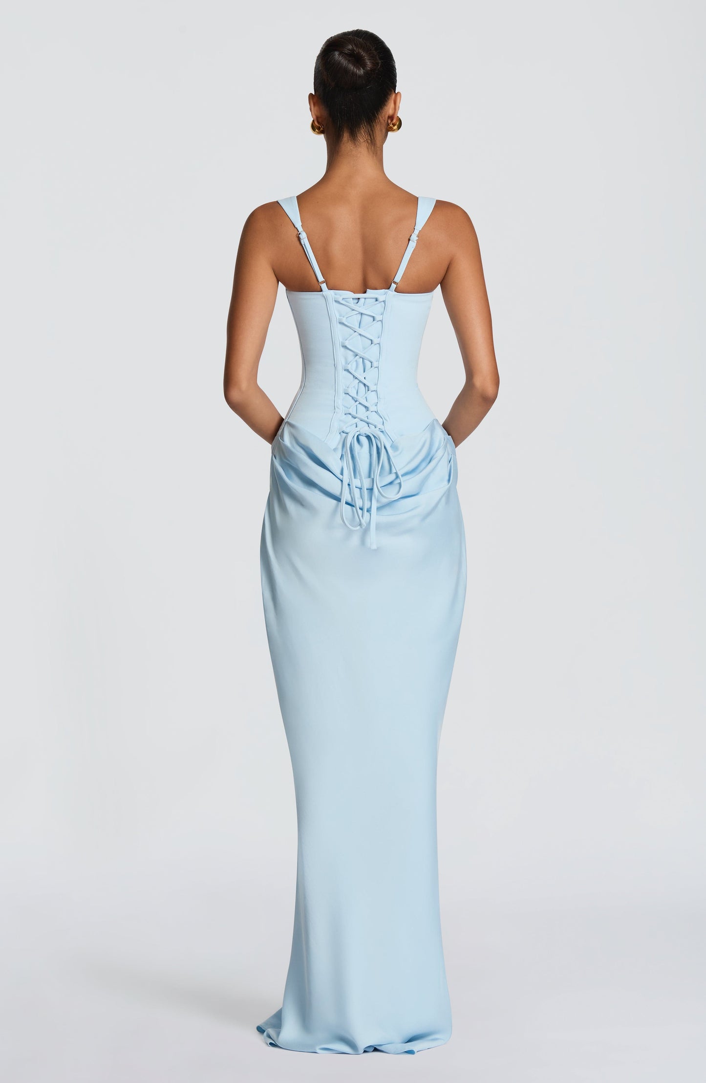 Women square neck maxi dress, front view