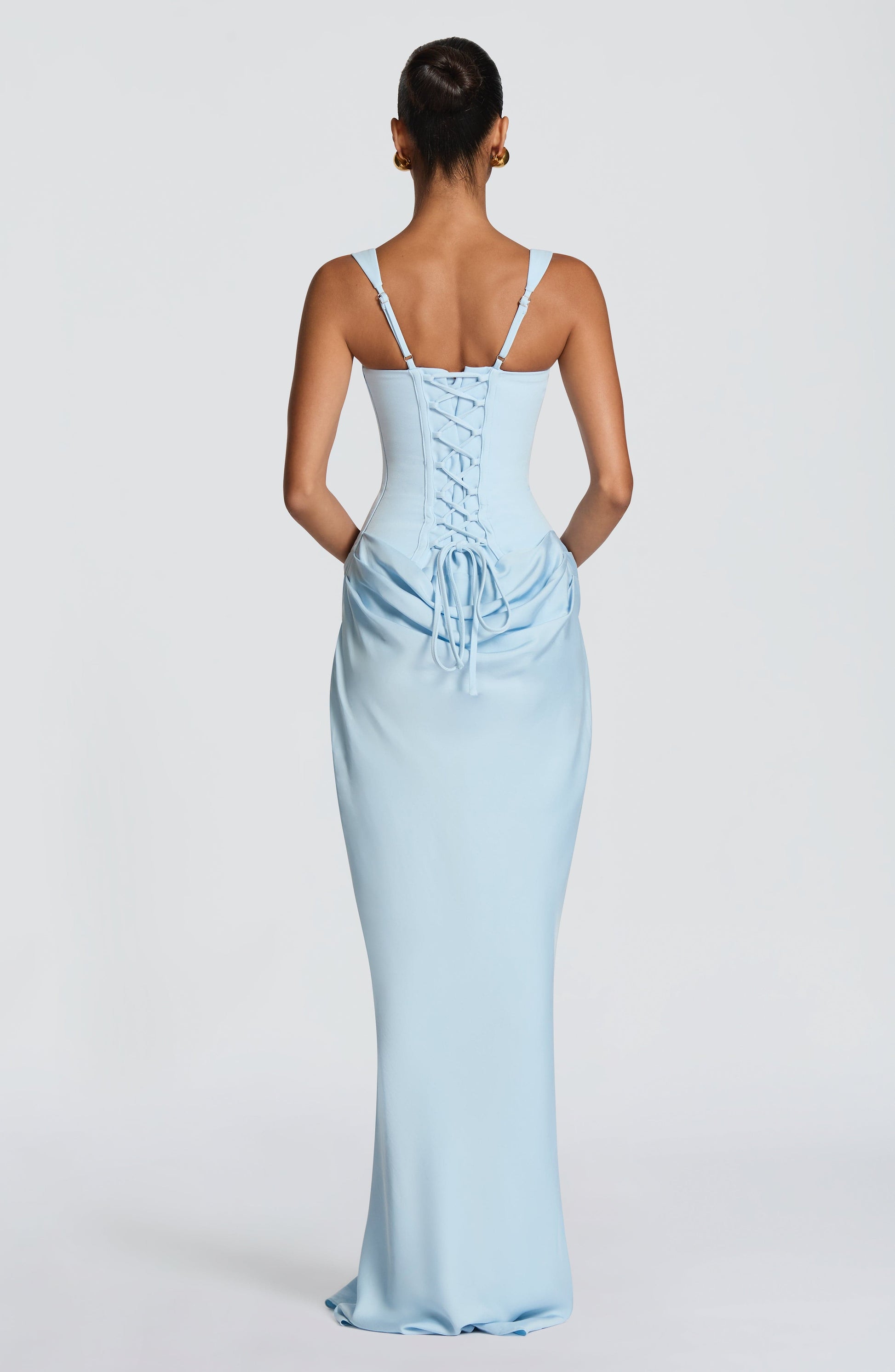 Women square neck maxi dress, front view