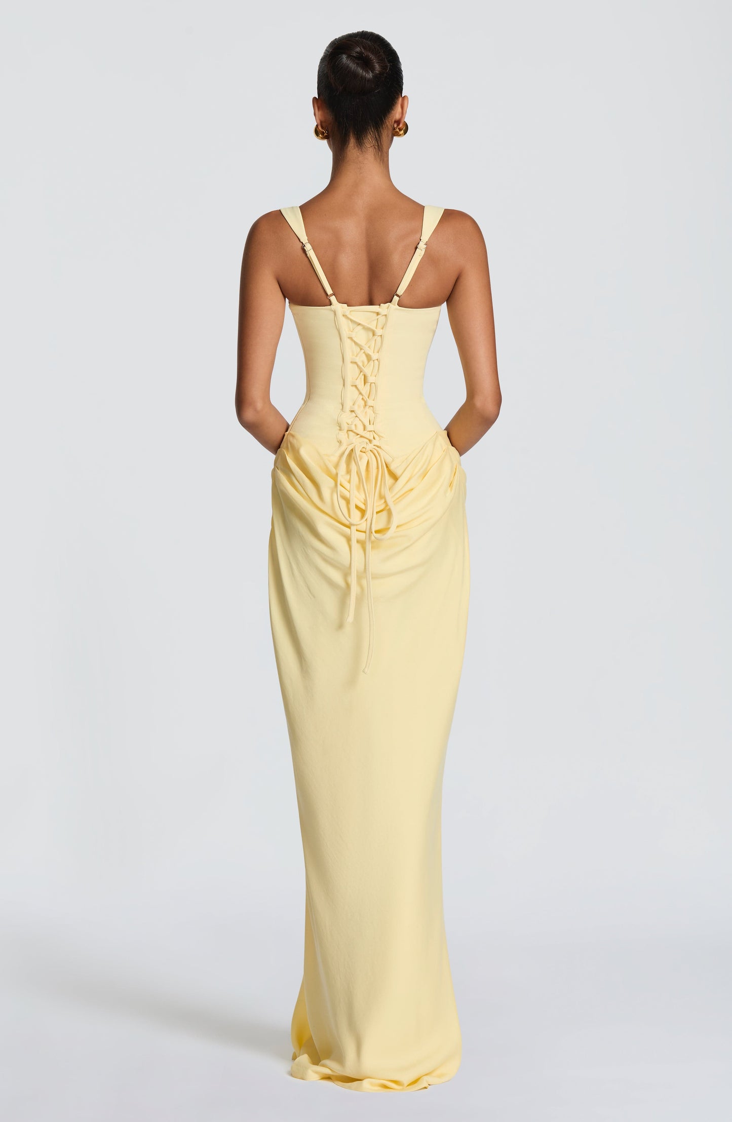 Women square neck maxi dress, front view