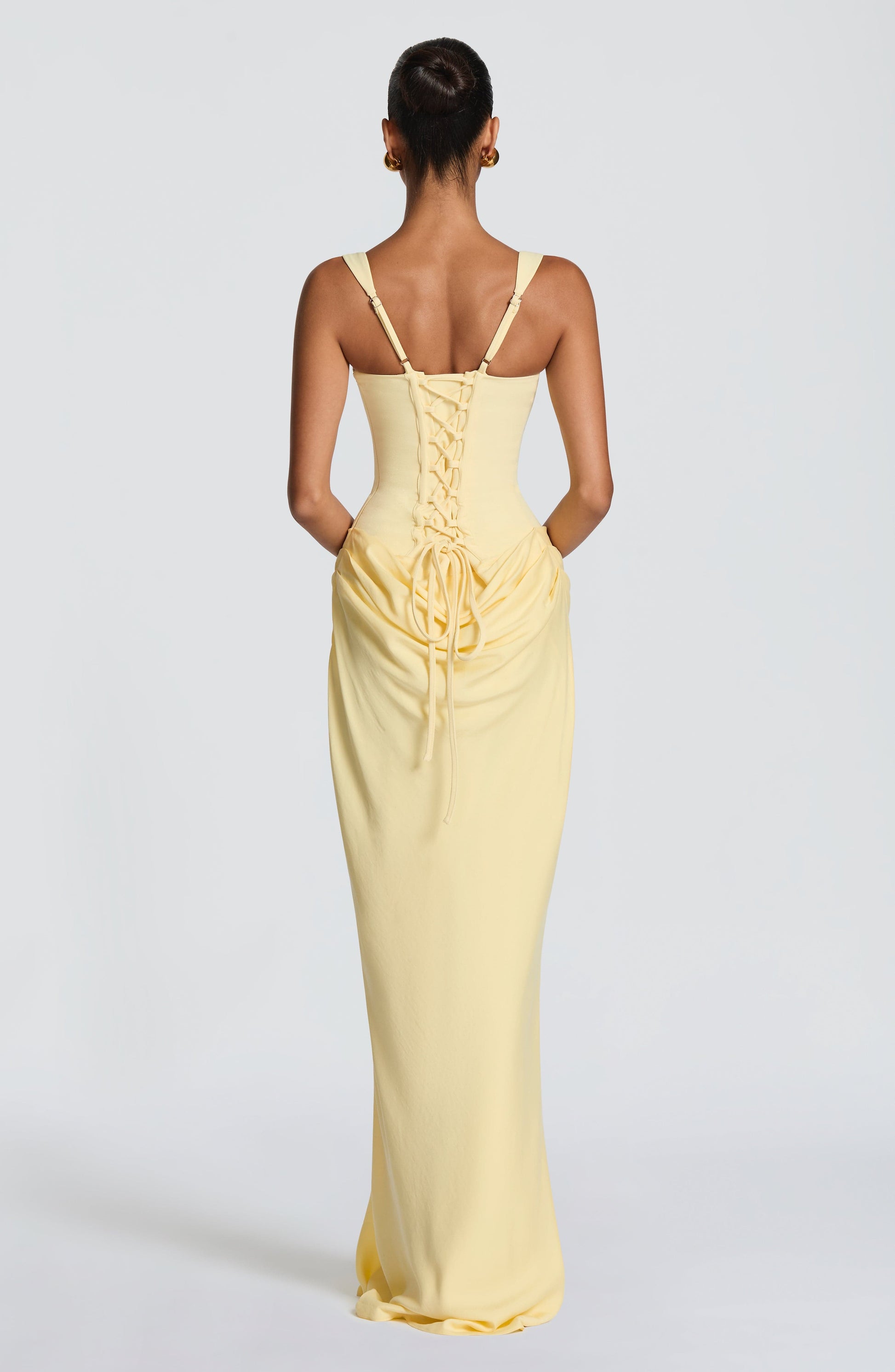 Women square neck maxi dress, front view