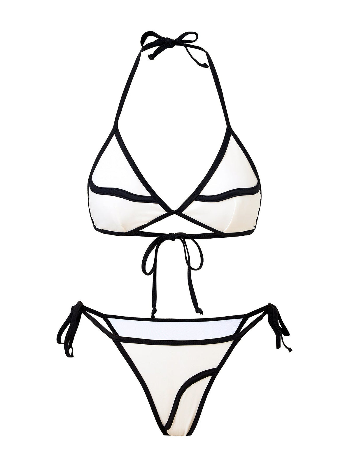 Raelyn Contrasting Up Bikini Set in White