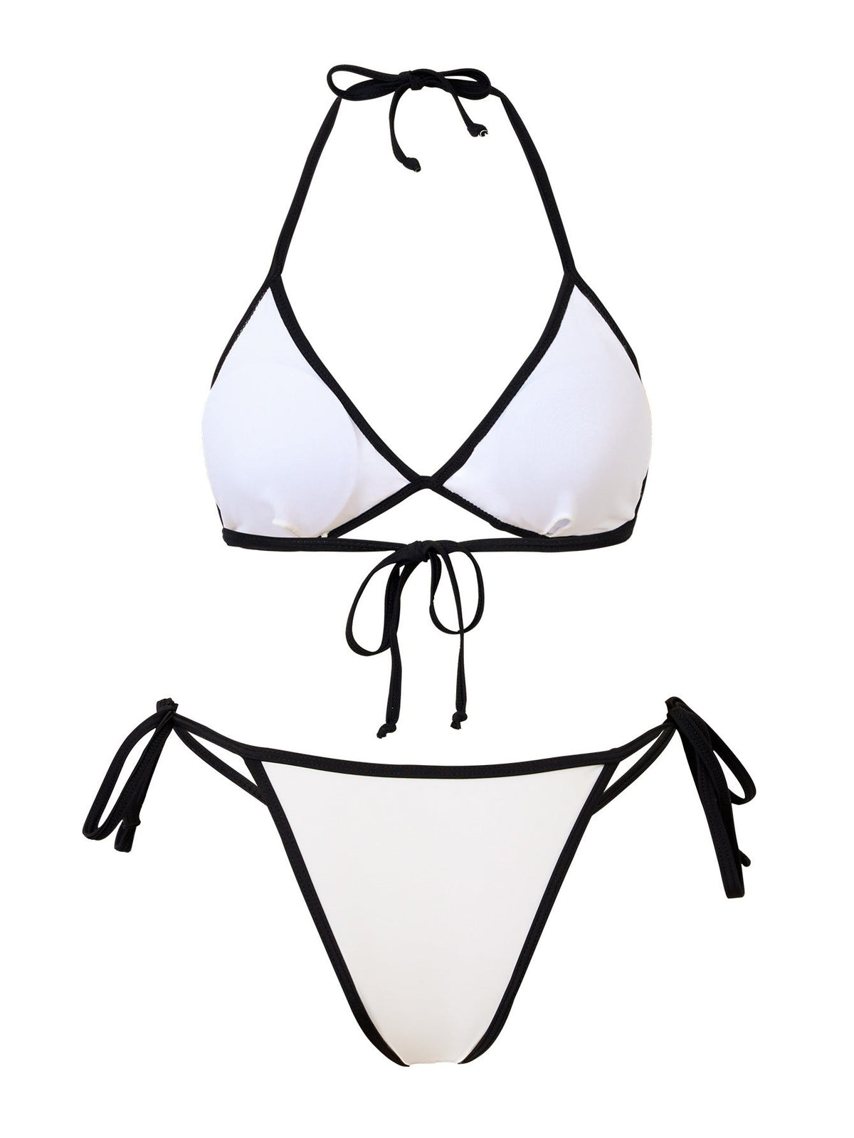 Raelyn Contrasting Up Bikini Set in White