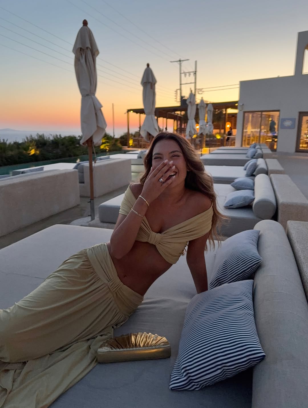 Ramona Off-Shoulder Ruched Set in Yellow
