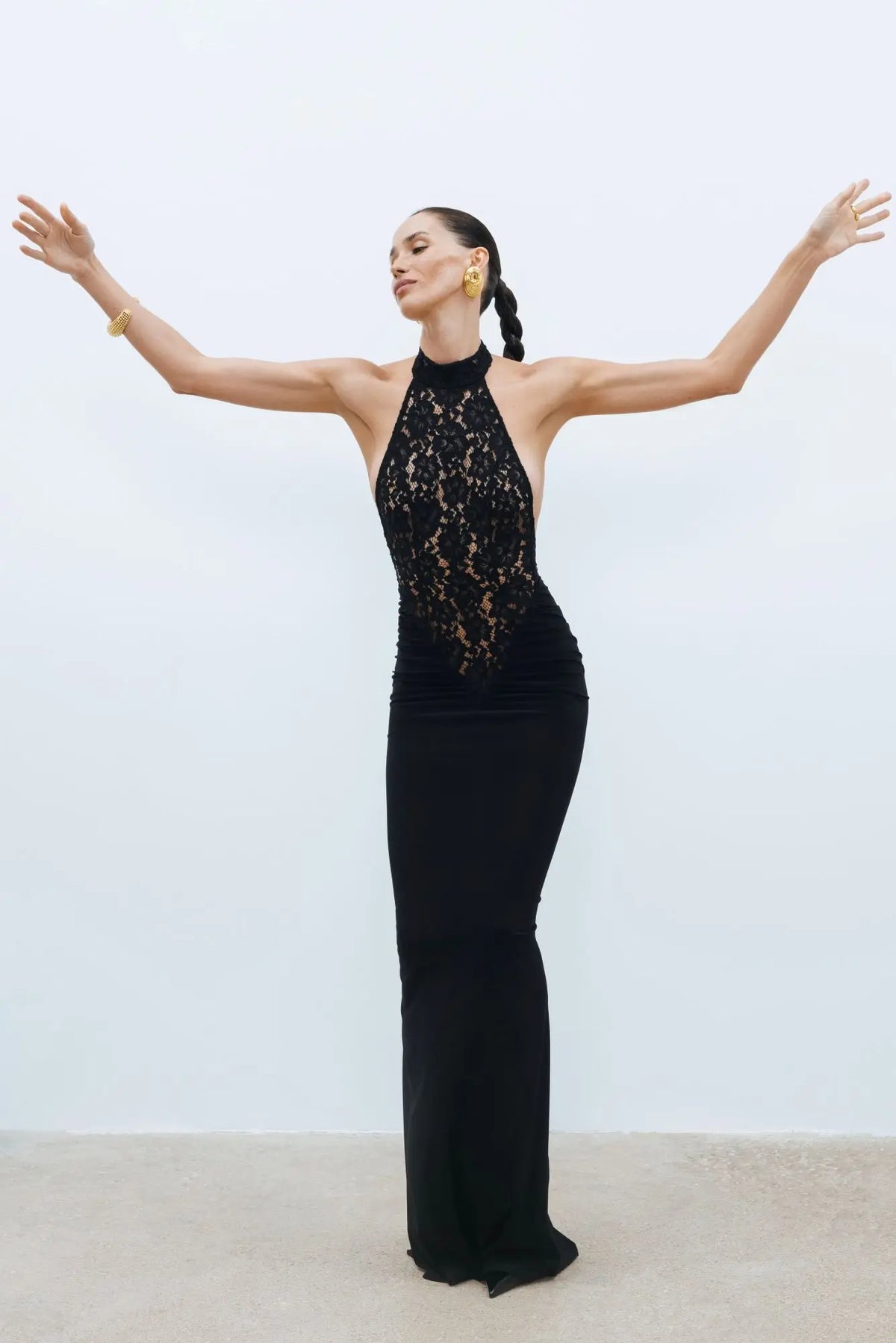 Rayna High-Neck Maxi Dress