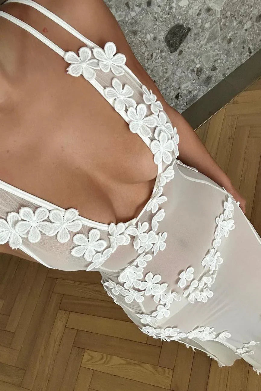 Renata Mesh Set in White