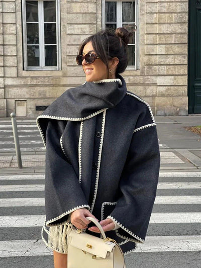Riley Embroidered Buttoned Coat