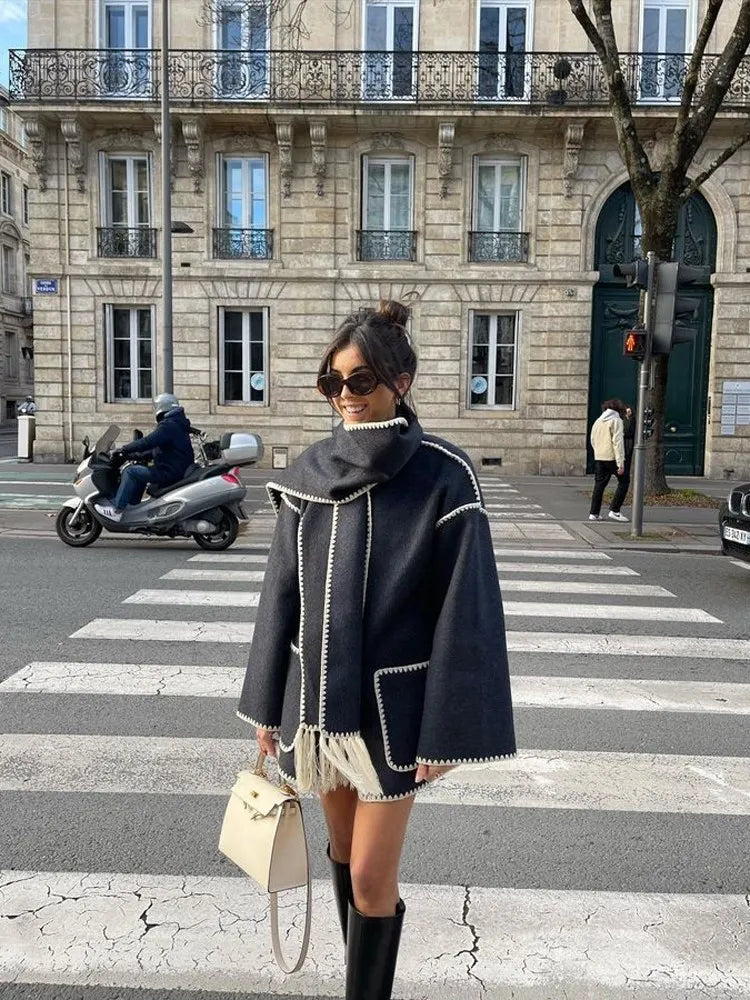 Riley Embroidered Buttoned Coat