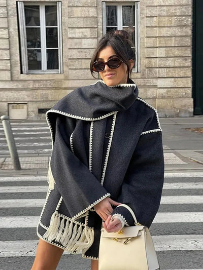 Riley Embroidered Buttoned Coat