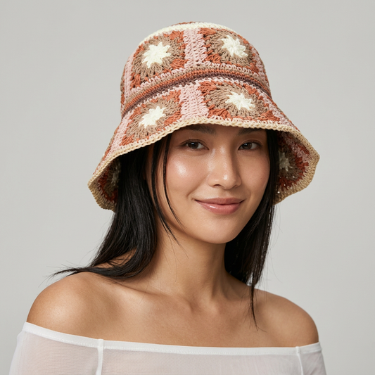 Riva Crochet Bucket Sunglasses in Brown