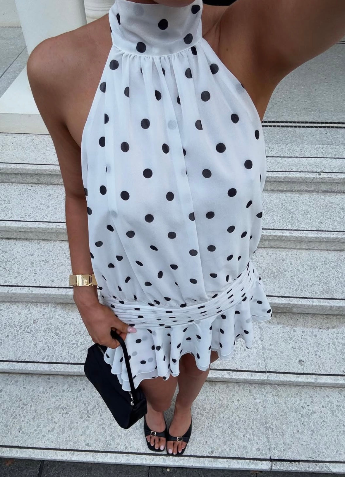 River High-Neck Mini Dress