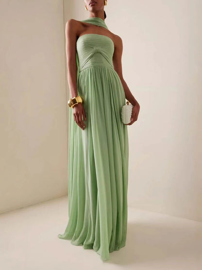 Romilly Strapless Maxi Dress in Green