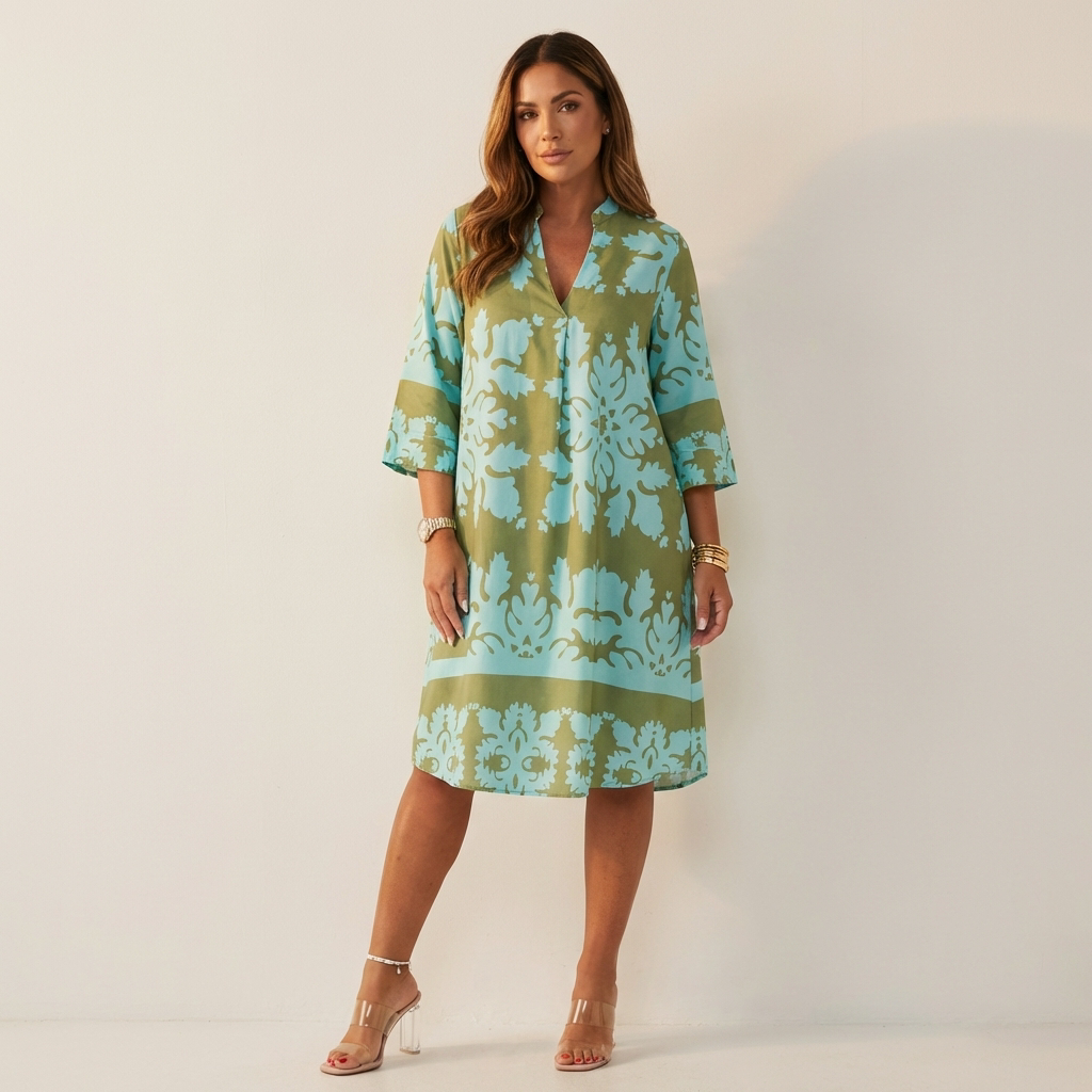 Rosalie Floral Midi Dress in Green