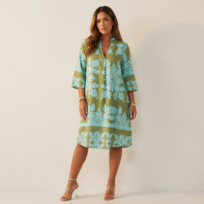 Rosalie Floral Midi Dress in Green