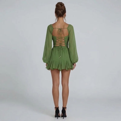 Rosalind Lace-Up Mini Dress