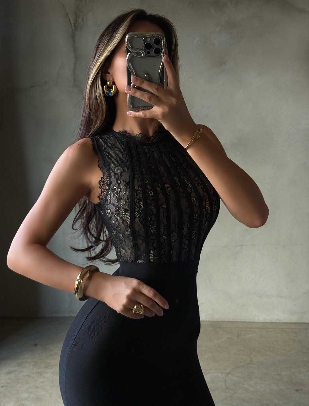 Roxanne High-Neck Mini Dress