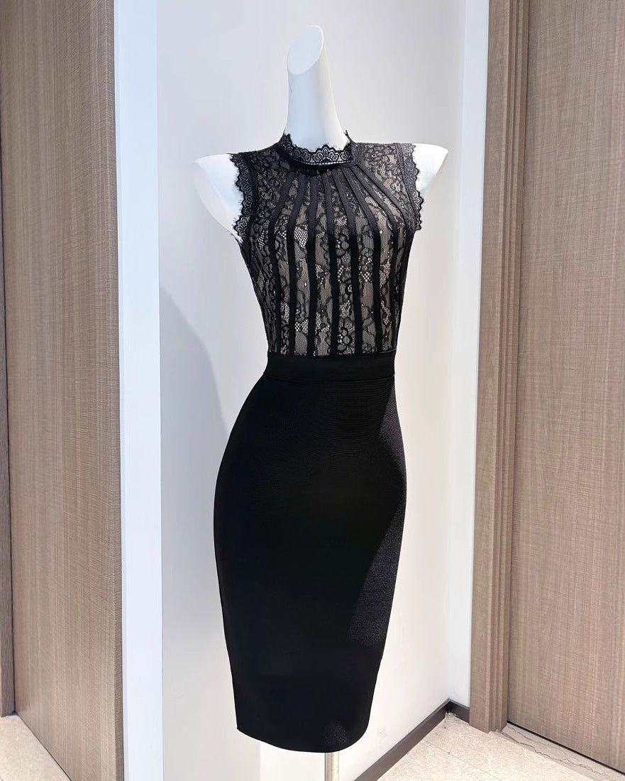 Roxanne High-Neck Mini Dress