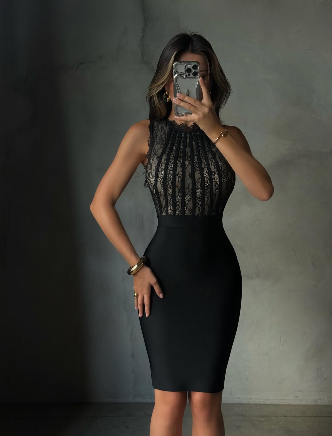 Roxanne High-Neck Mini Dress