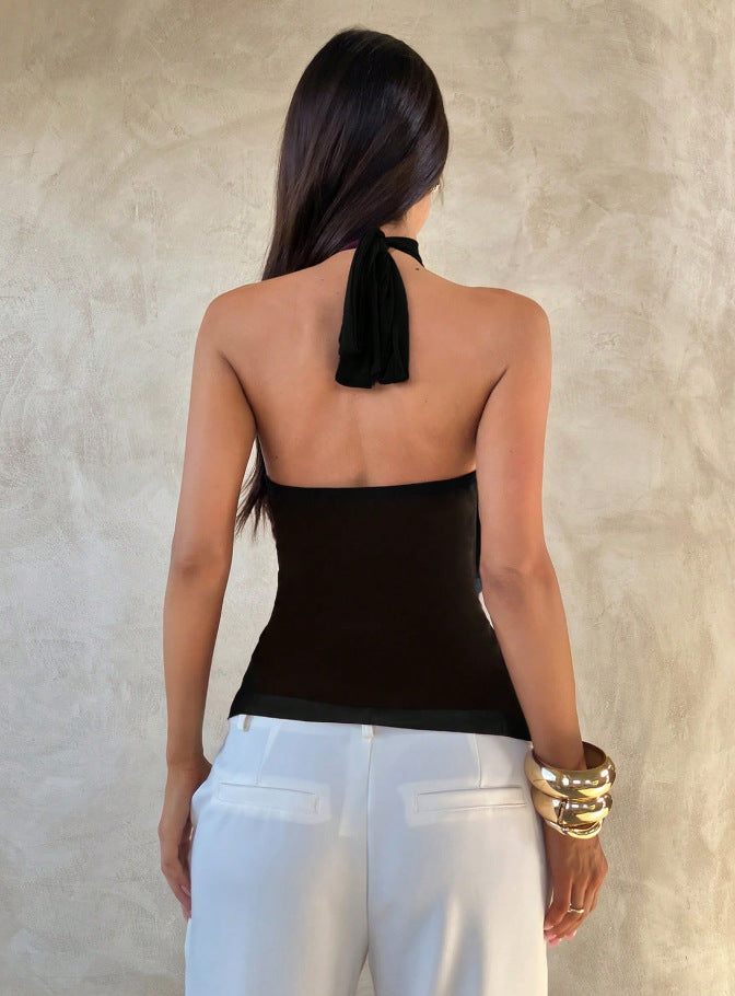 Sabrina Halter Ruffle Top in Yellow