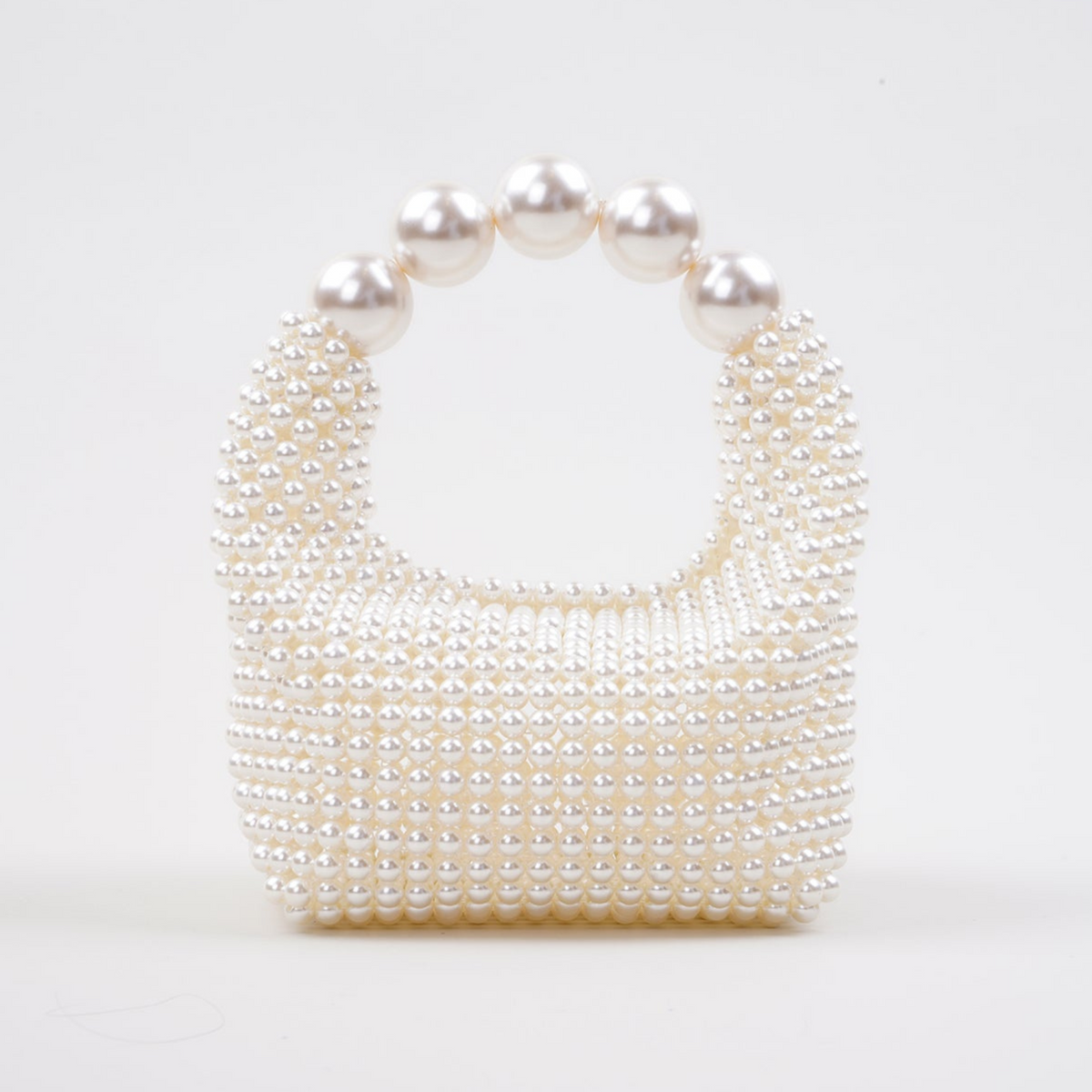 Selina Pearl Beaded Bag in White