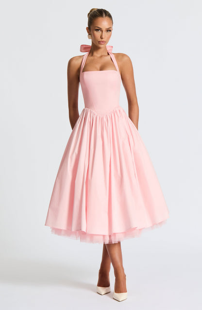Women halter midi dress, front view