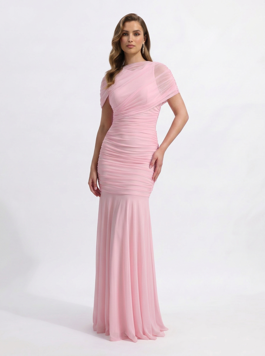 Shelby Ruched Maxi Dress in Yellow