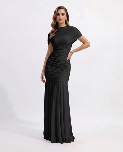 Shelby Ruched Maxi Dress in Yellow