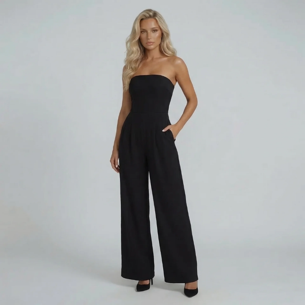 Simone Pleated Wide-Leg Jumpsuit