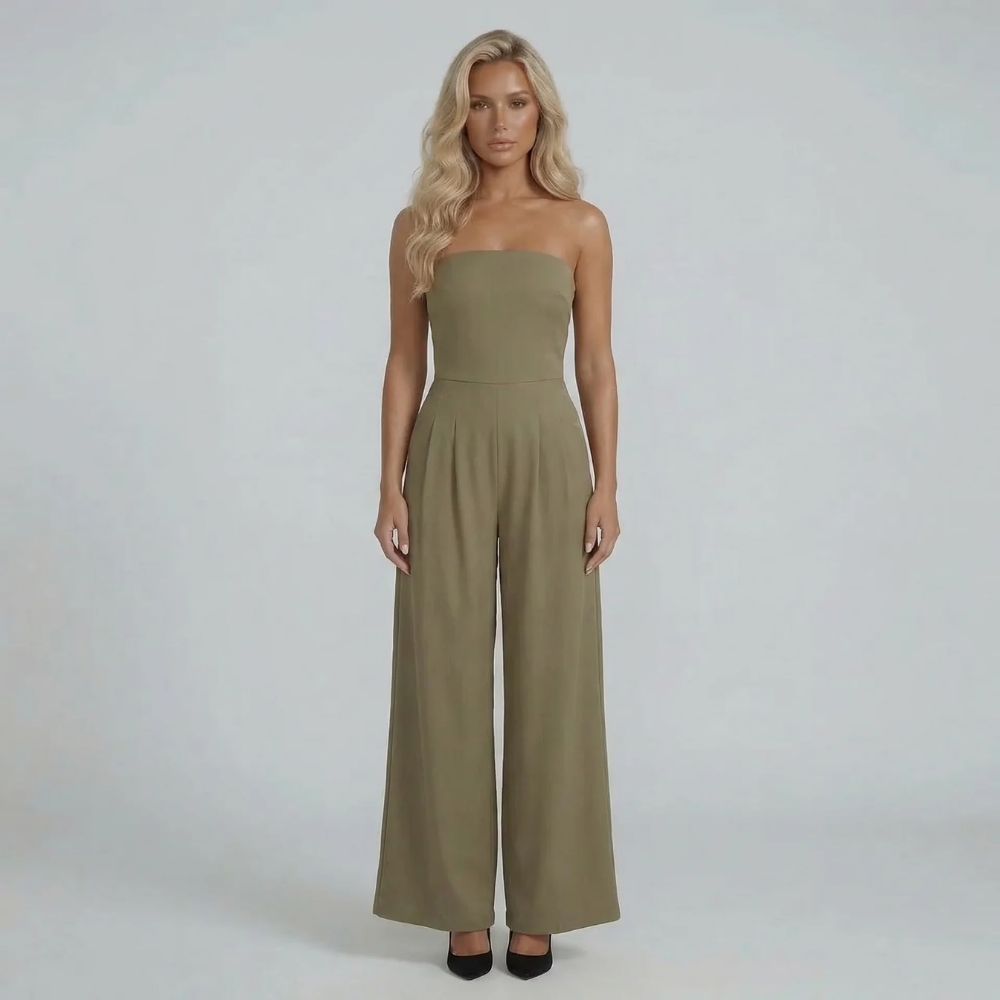 Simone Pleated Wide-Leg Jumpsuit
