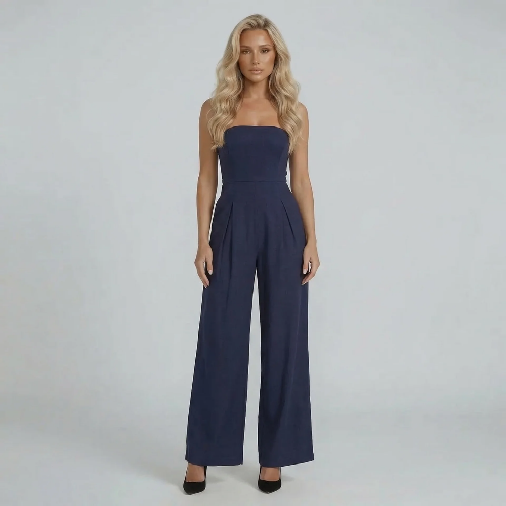 Simone Pleated Wide-Leg Jumpsuit
