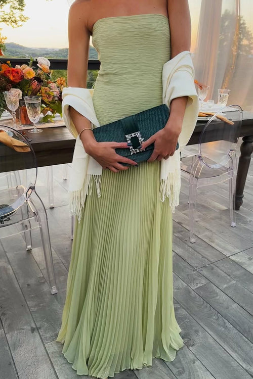 Skyla Strapless Maxi Dress in Green