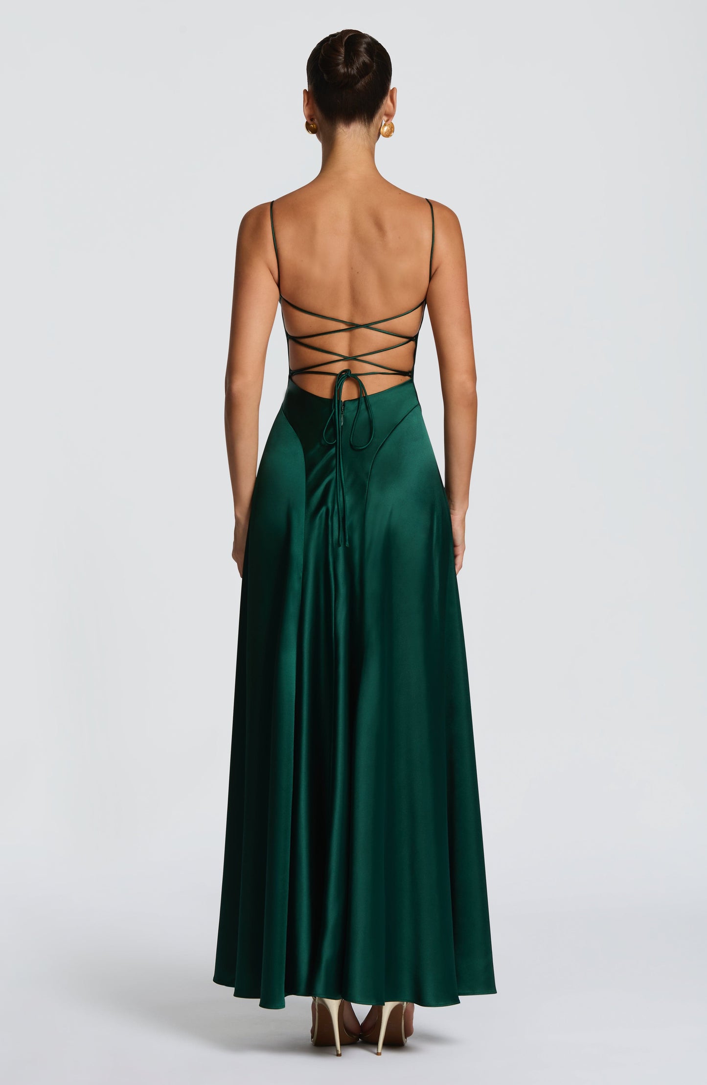 Women cowl maxi dress, front view