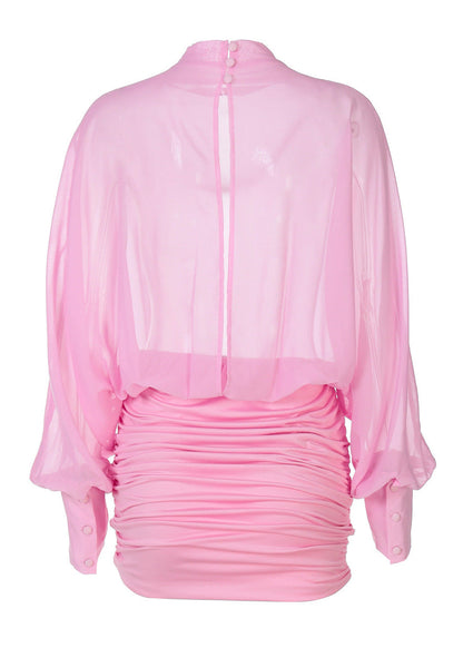 Solene Long Mini Dress in Pink