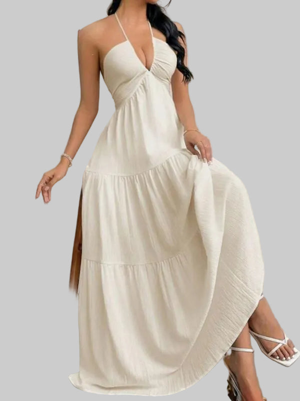 Sophia Tiered Maxi Dress in White