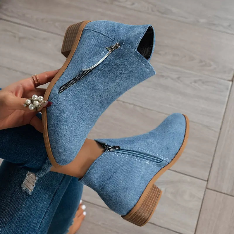 Storm Suede Ankle Boots in Beige