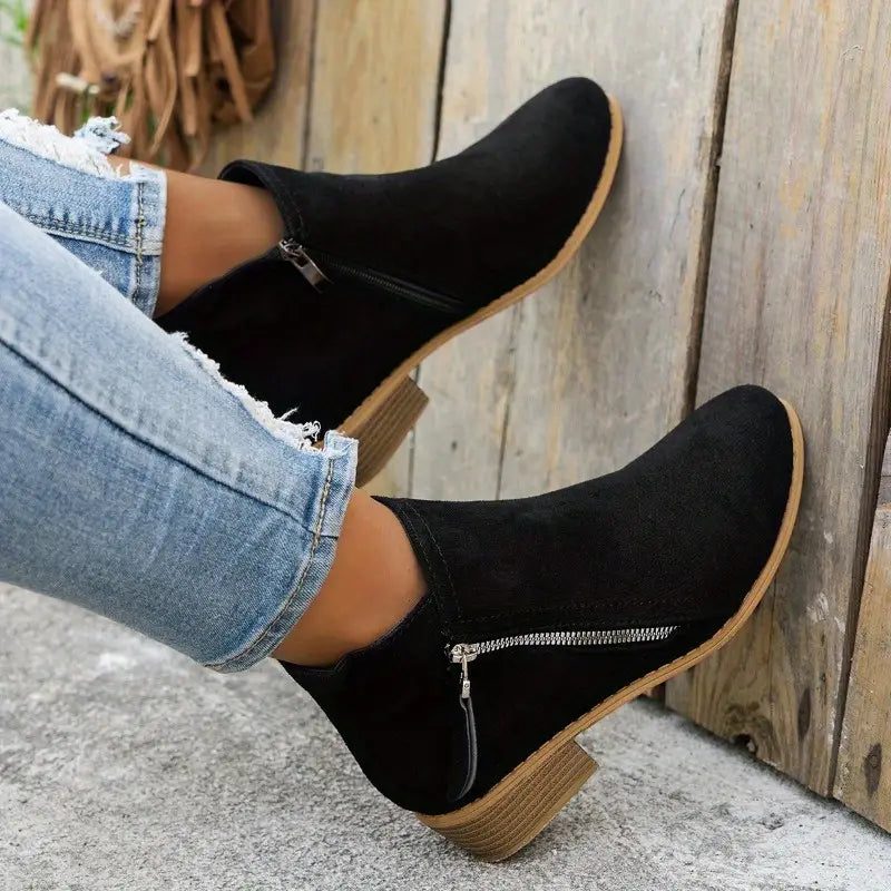 Storm Suede Ankle Boots in Beige