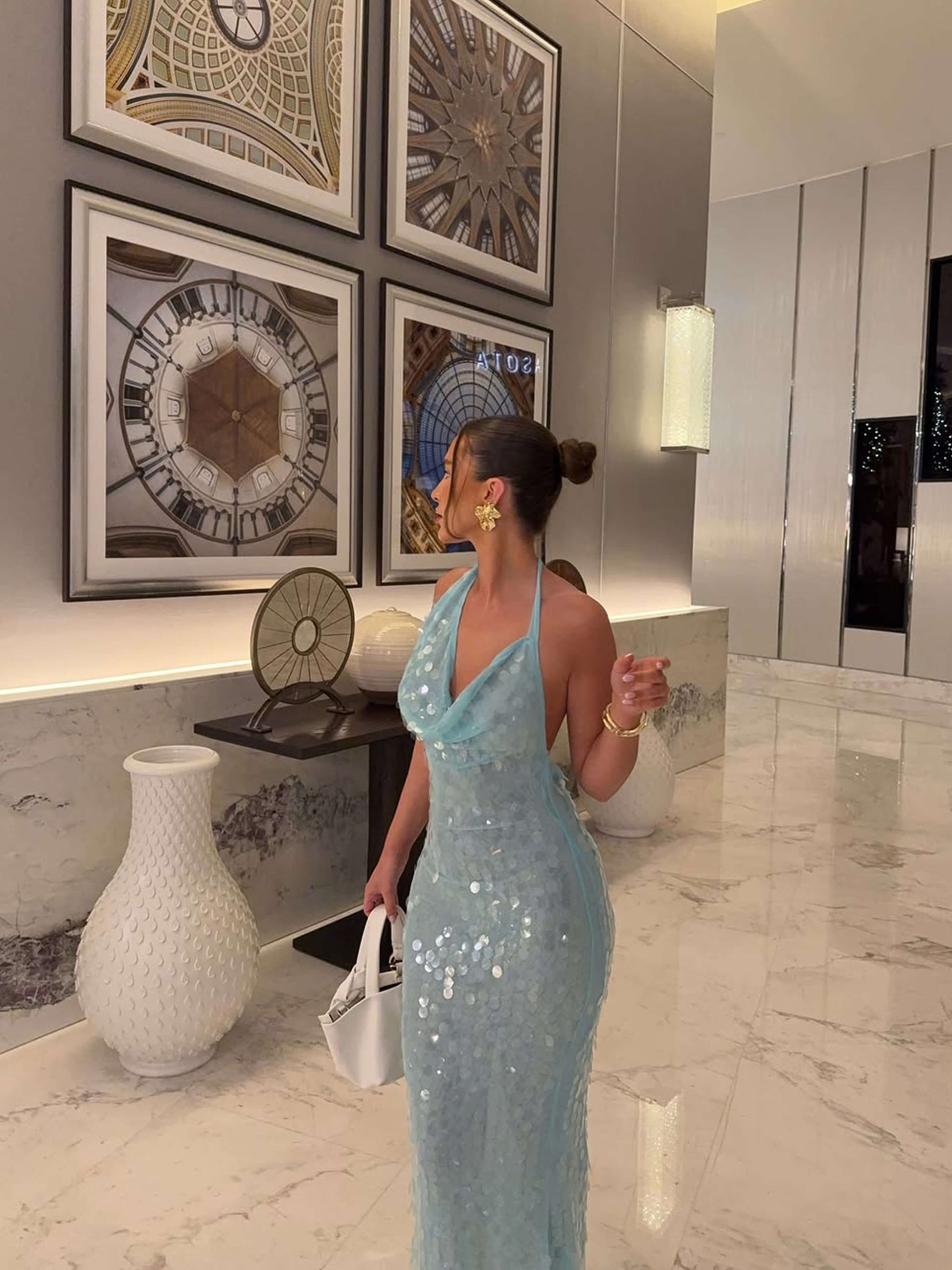 Suzy Sleeveless Maxi Dress in Blue