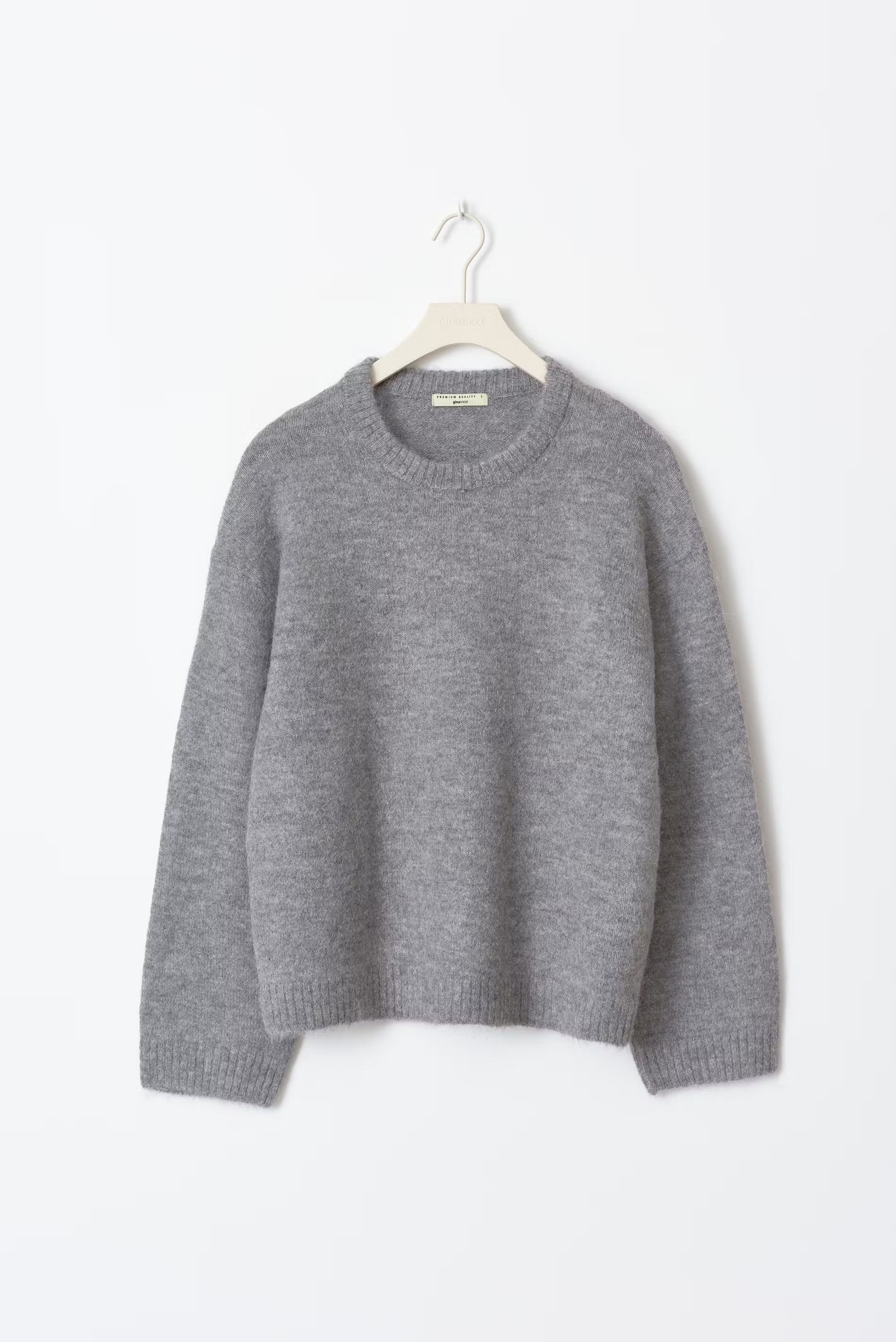 Women gray crew neck set, front view