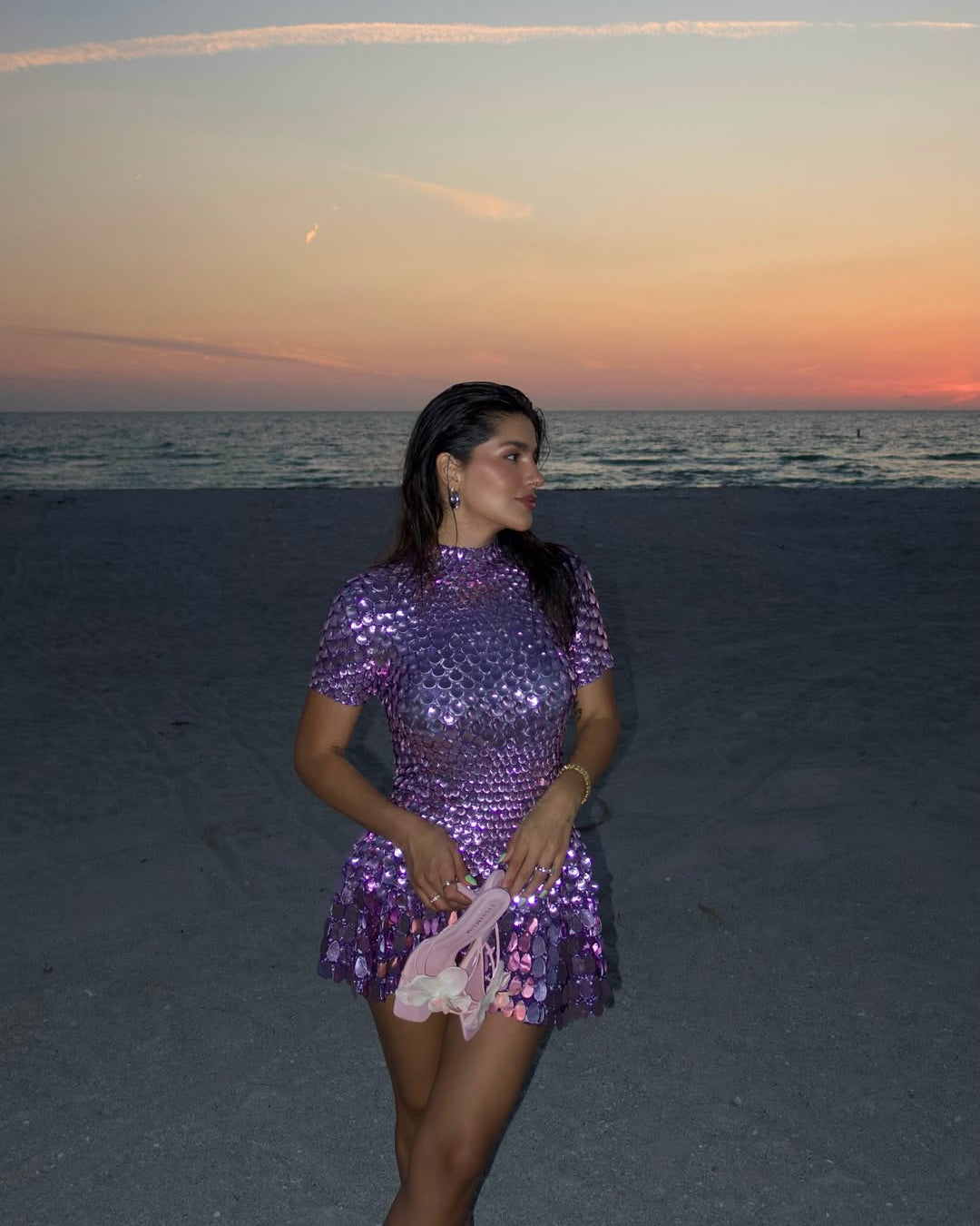 Violet High Mini Dress
