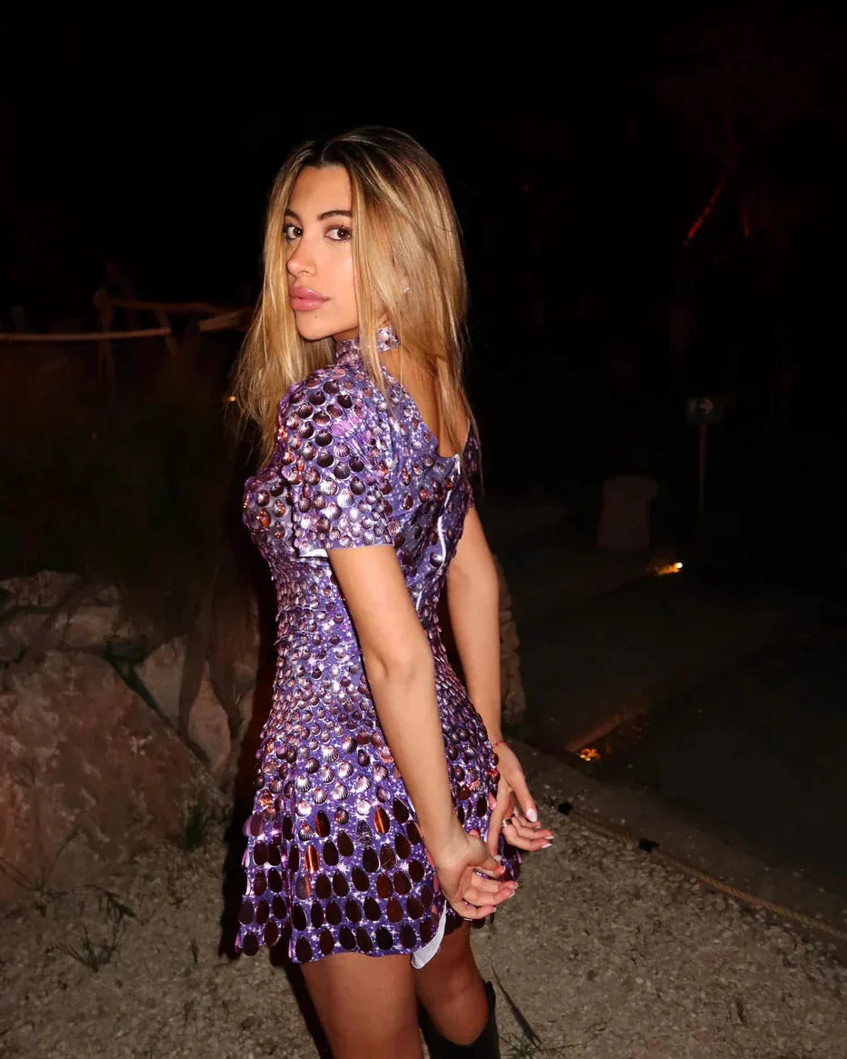 Violet High Mini Dress