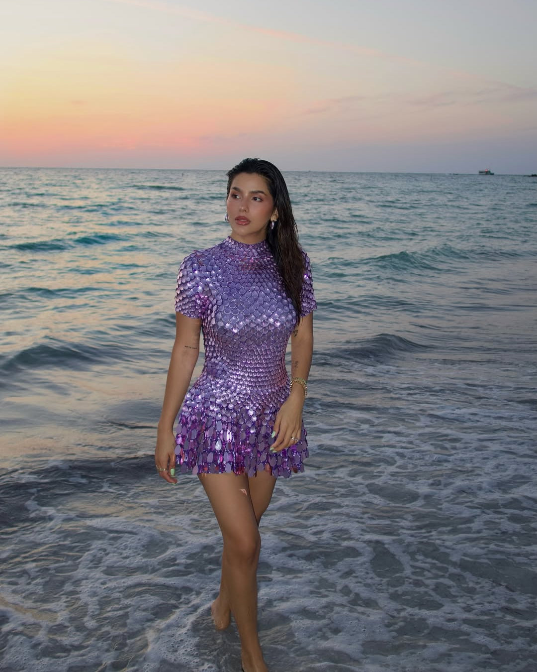 Violet High Mini Dress