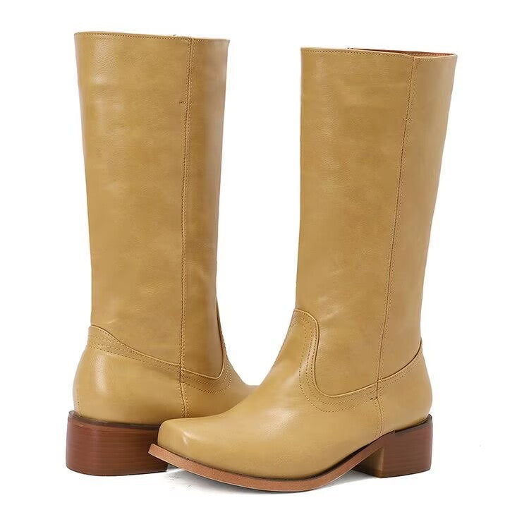 Vivienne Knee High Boots in Tan