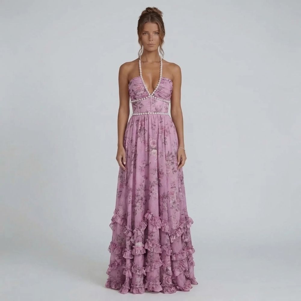 Vivienne Ruffle Maxi Dress