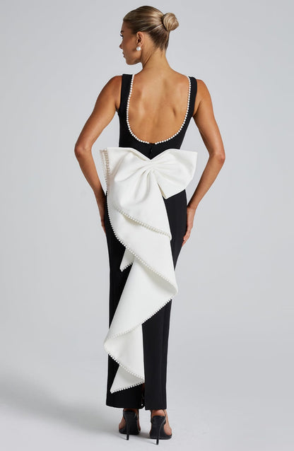 Women multicolor scoop maxi dress, detail close-up