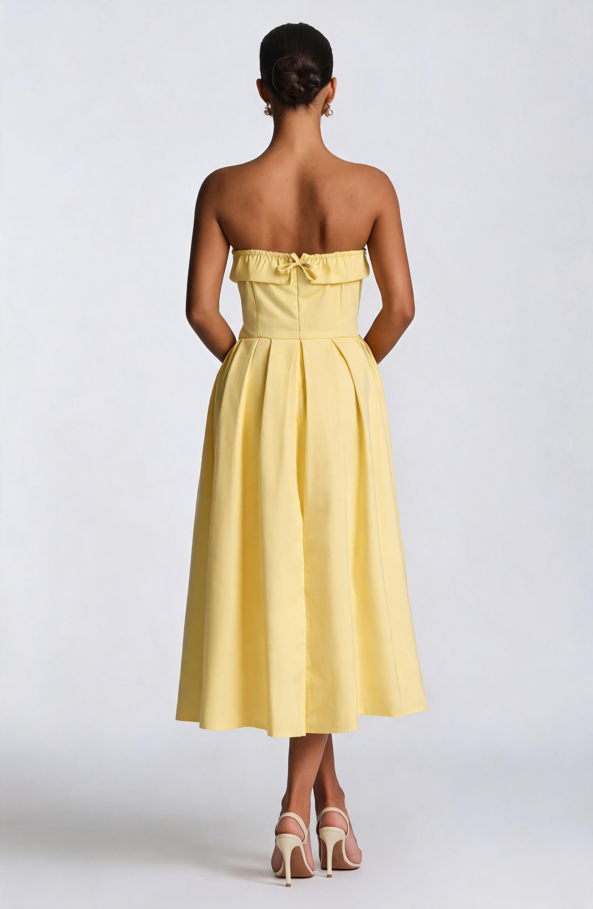 Women strapless midi dress, front view
