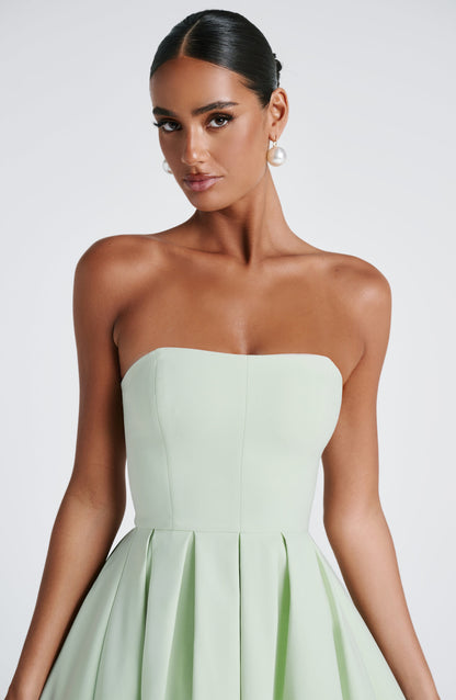 Women strapless midi dress, front view