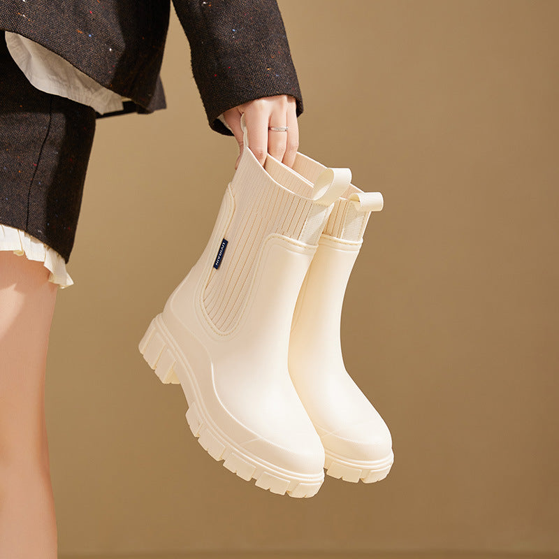 Xena Waterproof Chelsea Boots in Beige