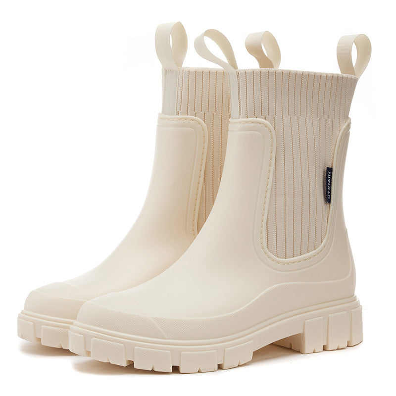 Xena Waterproof Chelsea Boots in Beige